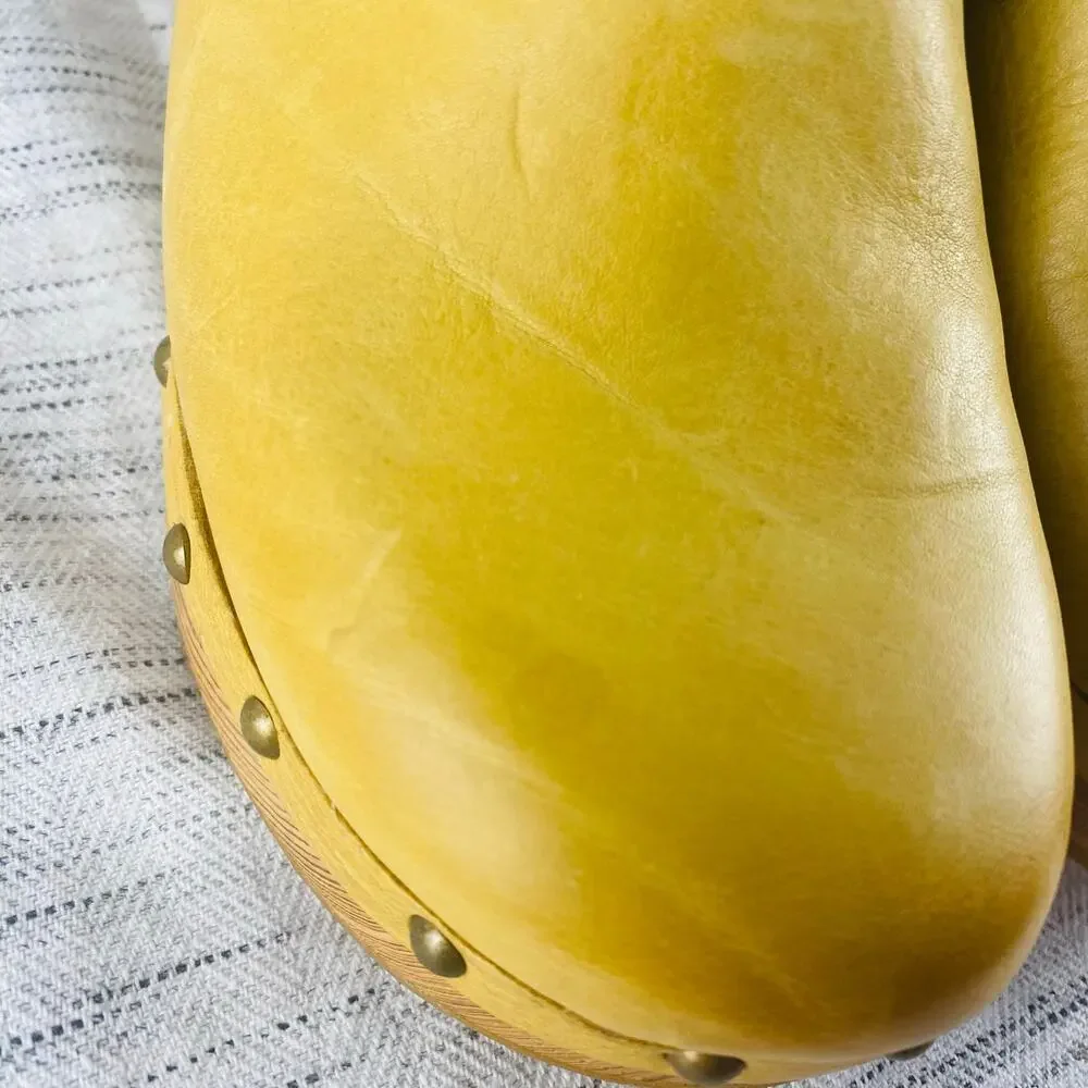 Kork-Ease Yellow Tilly Braided Studded Clog Mule Size 7 Cottage Minimalist NWOB - Picture 6 of 12